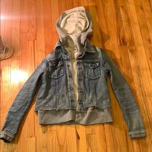 Free people denim jacket sweatshirt